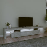 TV Cabinet with LED Lights Concrete Grey 215x36,5x40 cm