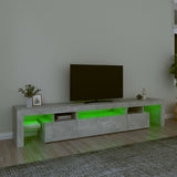 TV Cabinet with LED Lights Concrete Grey 215x36,5x40 cm - Top-Down View