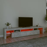 TV Cabinet with LED Lights Concrete Grey 215x36,5x40 cm