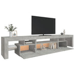 TV Cabinet with LED Lights Concrete Grey 215x36,5x40 cm