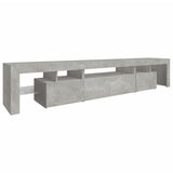 TV Cabinet with LED Lights Concrete Grey 215x36,5x40 cm