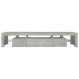 TV Cabinet with LED Lights Concrete Grey 215x36,5x40 cm