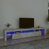 TV Cabinet with LED Lights Concrete Grey 215x36,5x40 cm