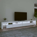 TV Cabinet with LED Lights White 290x36,5x40 cm