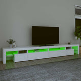 TV Cabinet with LED Lights White 290x36,5x40 cm - Top-Down View