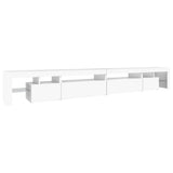 TV Cabinet with LED Lights White 290x36,5x40 cm - Rear View