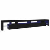 TV Cabinet with LED Lights Black 290x36,5x40 cm