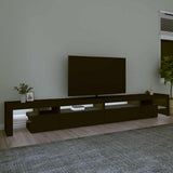 TV Cabinet with LED Lights Black 290x36,5x40 cm