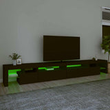 TV Cabinet with LED Lights Black 290x36,5x40 cm