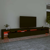 TV Cabinet with LED Lights Black 290x36,5x40 cm - 45-Degree Angle