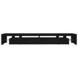 TV Cabinet with LED Lights Black 290x36,5x40 cm