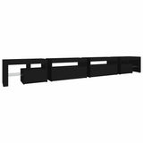 TV Cabinet with LED Lights Black 290x36,5x40 cm - Extra Image