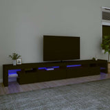 TV Cabinet with LED Lights Black 290x36,5x40 cm
