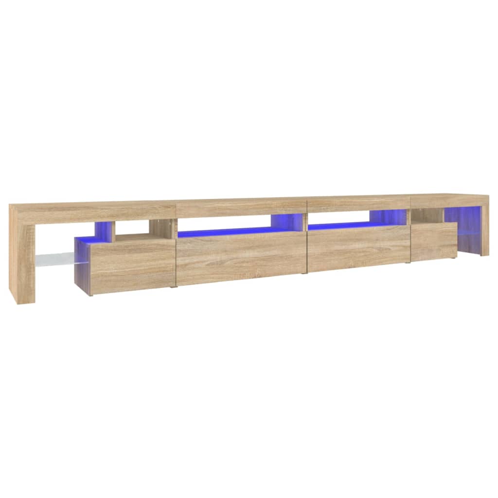 TV Cabinet with LED Lights Sonoma Oak 290x36,5x40 cm