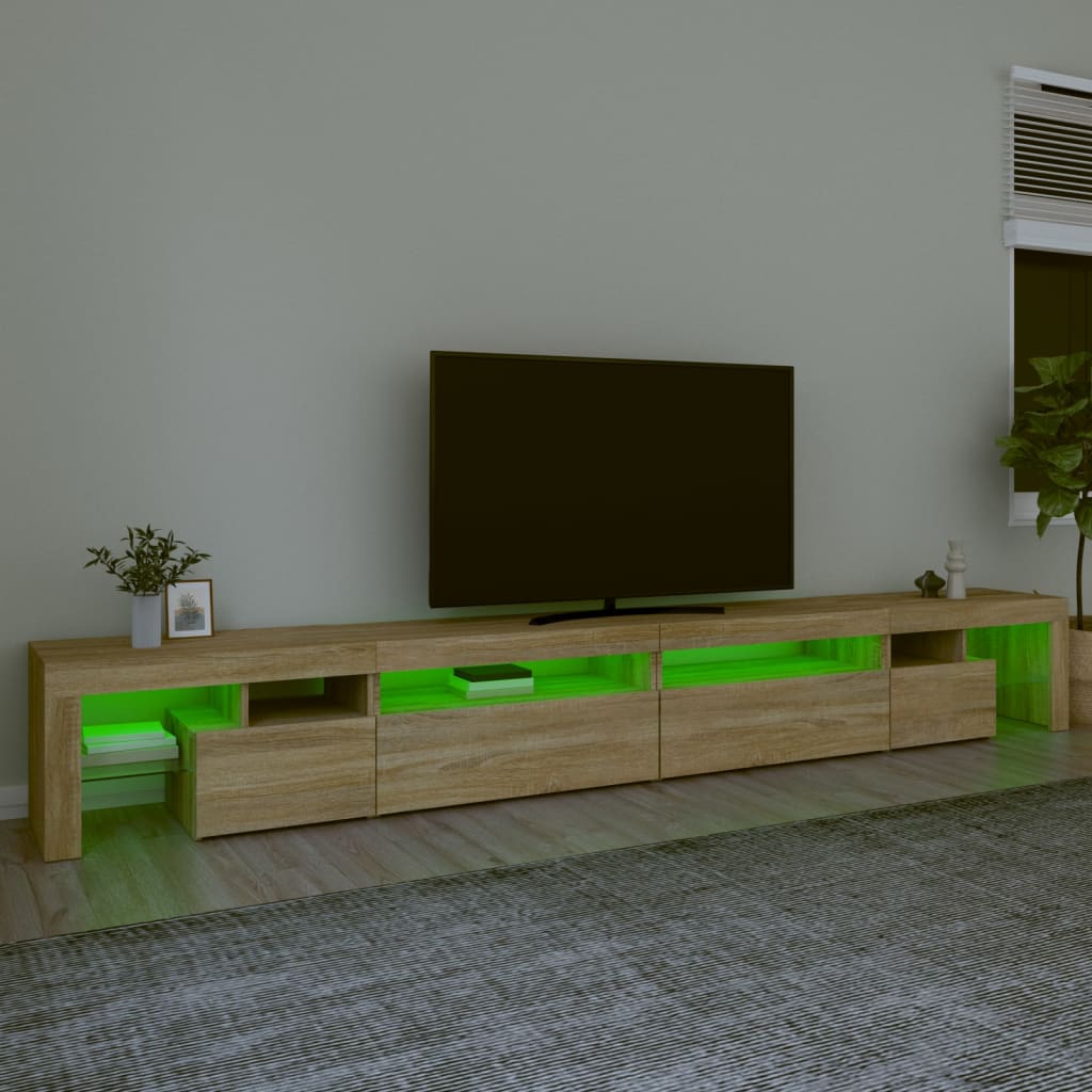 TV Cabinet with LED Lights Sonoma Oak 290x36,5x40 cm