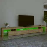 TV Cabinet with LED Lights Sonoma Oak 290x36,5x40 cm