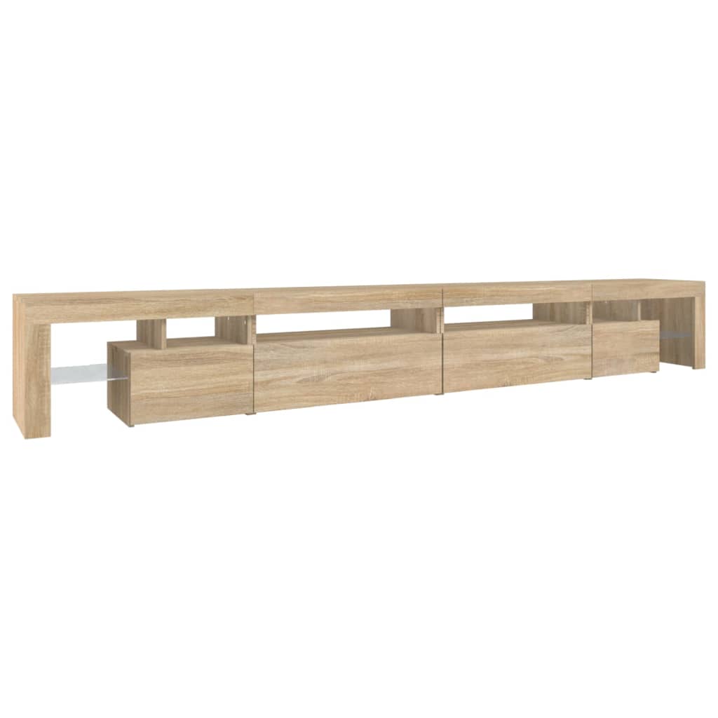 TV Cabinet with LED Lights Sonoma Oak 290x36,5x40 cm