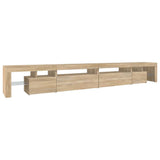 TV Cabinet with LED Lights Sonoma Oak 290x36,5x40 cm - Rear View
