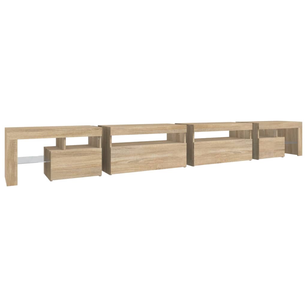 TV Cabinet with LED Lights Sonoma Oak 290x36,5x40 cm