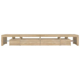 TV Cabinet with LED Lights Sonoma Oak 290x36,5x40 cm - Low Angle