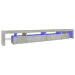 TV Cabinet with LED Lights Concrete Grey 290x36,5x40 cm