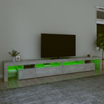TV Cabinet with LED Lights Concrete Grey 290x36,5x40 cm
