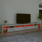 TV Cabinet with LED Lights Concrete Grey 290x36,5x40 cm