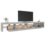 TV Cabinet with LED Lights Concrete Grey 290x36,5x40 cm