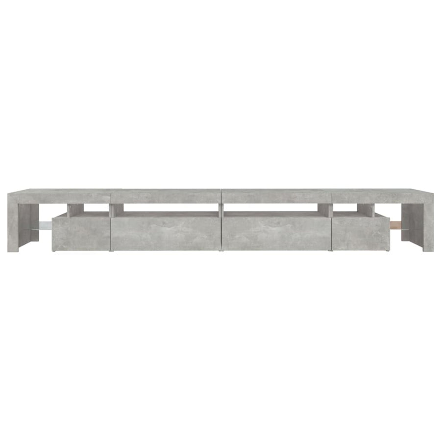 TV Cabinet with LED Lights Concrete Grey 290x36,5x40 cm