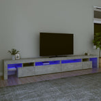 TV Cabinet with LED Lights Concrete Grey 290x36,5x40 cm