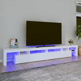 TV Cabinet with LED Lights White 260x36.5x40 cm