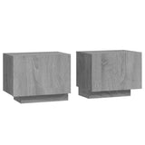Bedside Cabinet Grey Sonoma 100x35x40 cm Engineered Wood - Front View