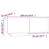 Bedside Cabinet Grey Sonoma 100x35x40 cm Engineered Wood - 45-Degree Angle