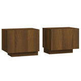 Bedside Cabinet Brown Oak 100x35x40 cm Engineered Wood - Front View