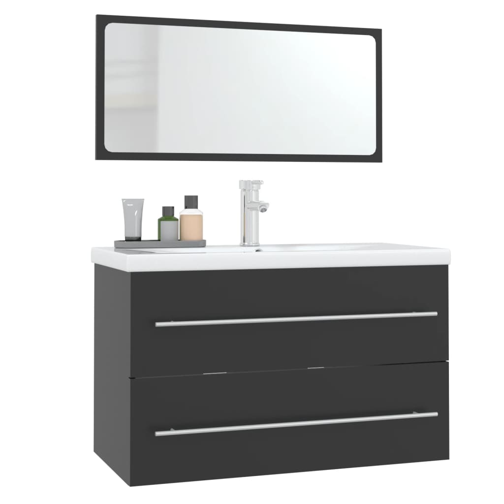 3 Piece Bathroom Furniture Set Black
