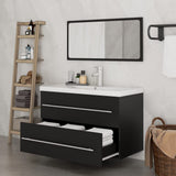3 Piece Bathroom Furniture Set Black