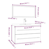 3 Piece Bathroom Furniture Set Black