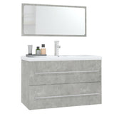 3 Piece Bathroom Furniture Set Concrete Grey