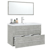 3 Piece Bathroom Furniture Set Concrete Grey - Side View