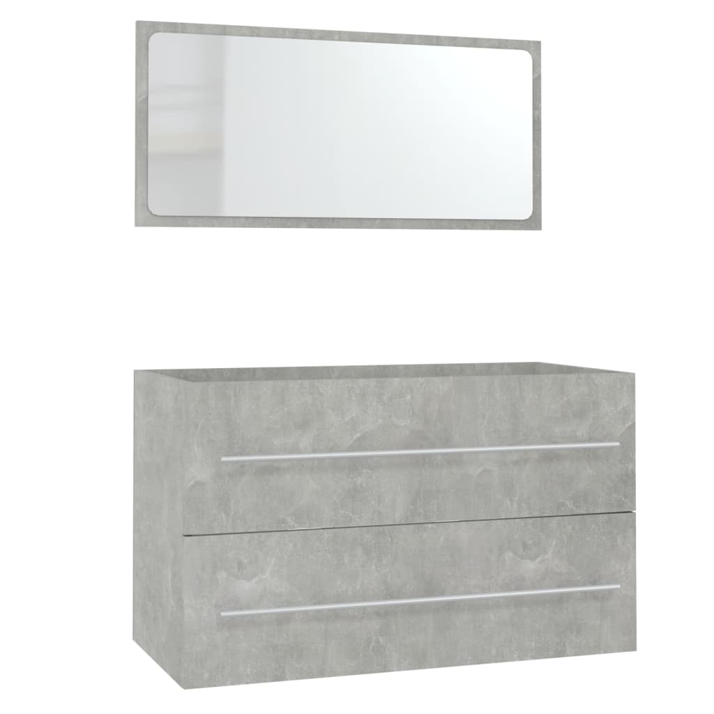 3 Piece Bathroom Furniture Set Concrete Grey