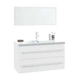 3 Piece Bathroom Furniture Set White - Front View