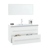 3 Piece Bathroom Furniture Set White - Side View