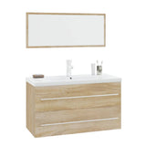 3 Piece Bathroom Furniture Set Sonoma Oak - Front View