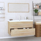 3 Piece Bathroom Furniture Set Sonoma Oak