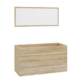 3 Piece Bathroom Furniture Set Sonoma Oak - 45-Degree Angle