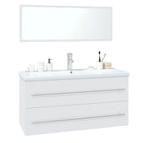Bathroom Furniture Set White Engineered Wood - Front View