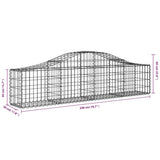 Arched Gabion Basket 200x30x40/60 cm Galvanised Iron - 45-Degree Angle
