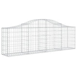 Arched Gabion Basket 200x30x60/80 cm Galvanised Iron - Front View