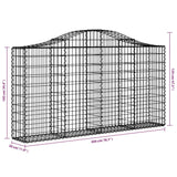 Arched Gabion Basket 200x30x100/120 cm Galvanised Iron - 45-Degree Angle
