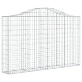 Arched Gabion Basket 200x30x120/140 cm Galvanised Iron - Front View